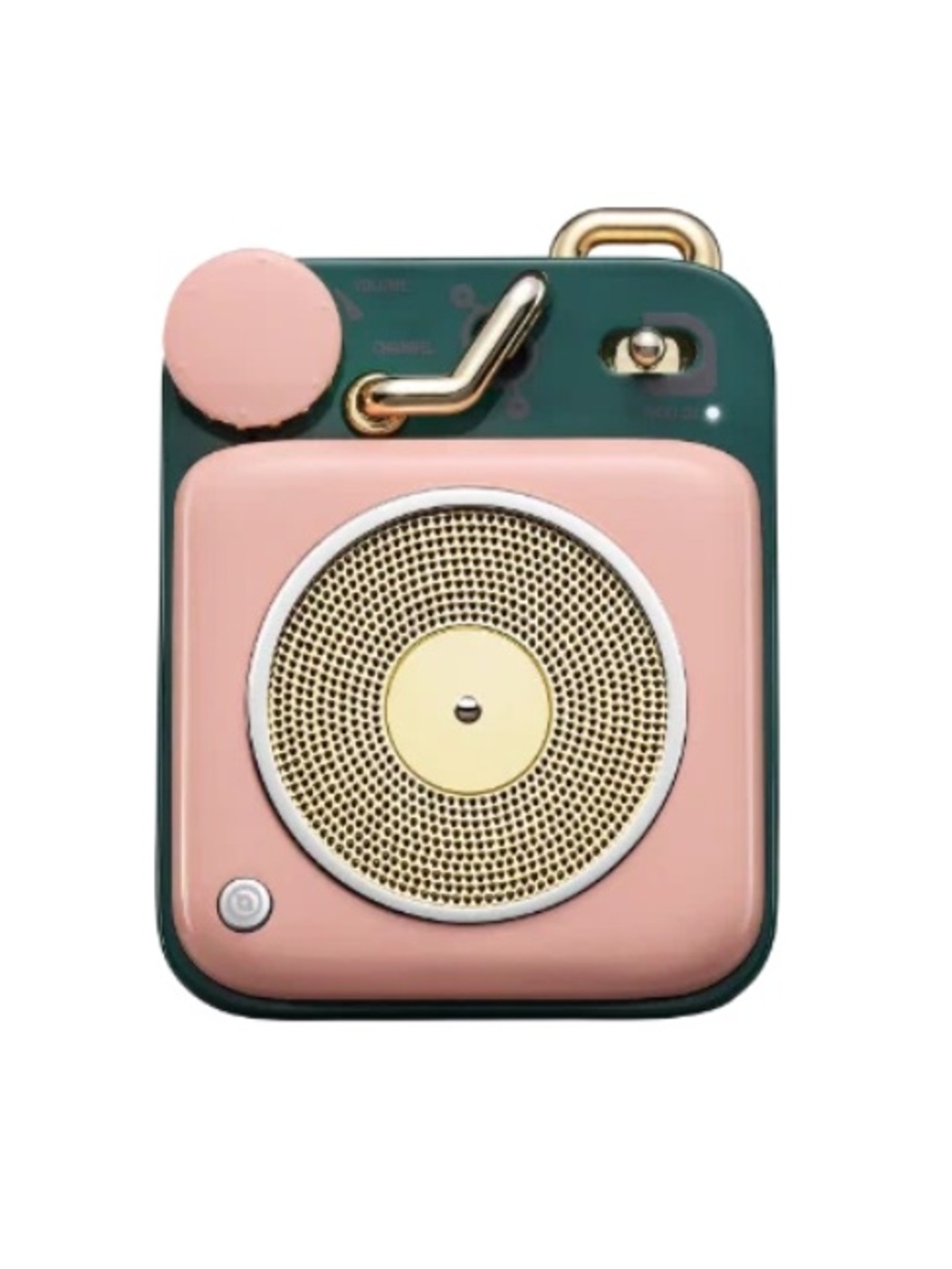 MUZEN Button Retro Mini Turntable Bluetooth Speaker Pale Blue Metal Wireless
